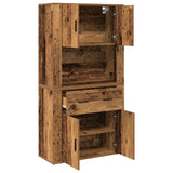 Highboard Old Wood 80X33X150 Cm Engineered Wood