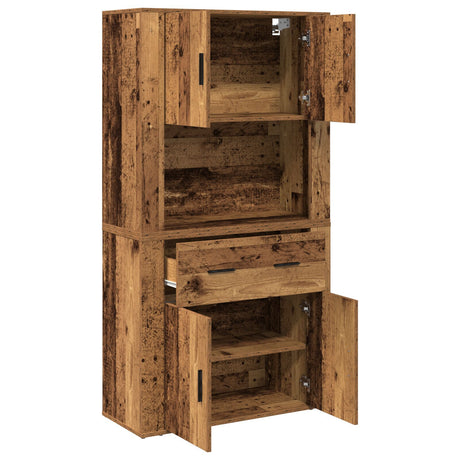 Highboard Old Wood 80X33X150 Cm Engineered Wood
