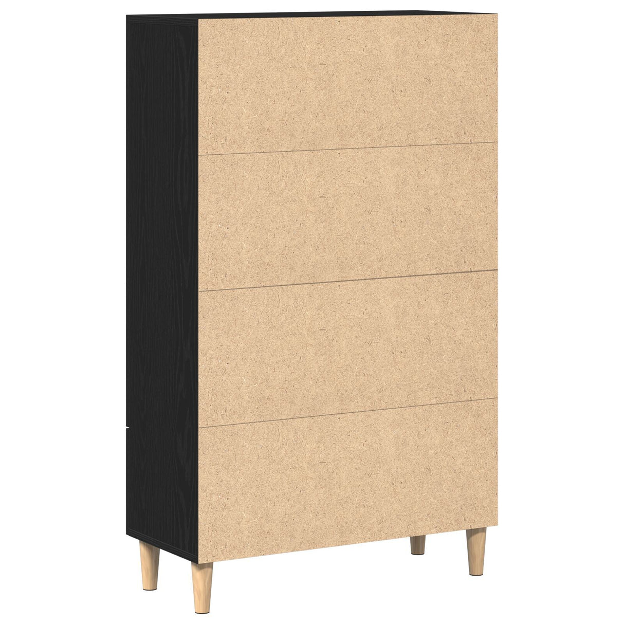 Highboard In Black Oak, 70X31X115 Cm, Made From Engineered Wood