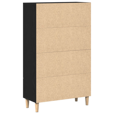 Highboard In Black Oak, 70X31X115 Cm, Made From Engineered Wood