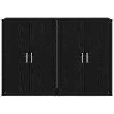 Sideboards 2 Pcs Black Oak 60X31X84 Cm Engineered Wood