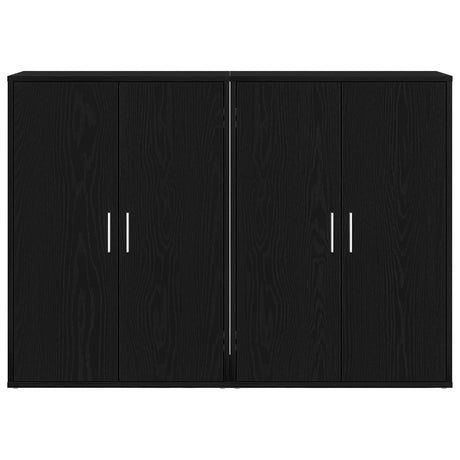 Sideboards 2 Pcs Black Oak 60X31X84 Cm Engineered Wood