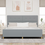 Bed Frame Light Grey 200X200 Cm Fabric