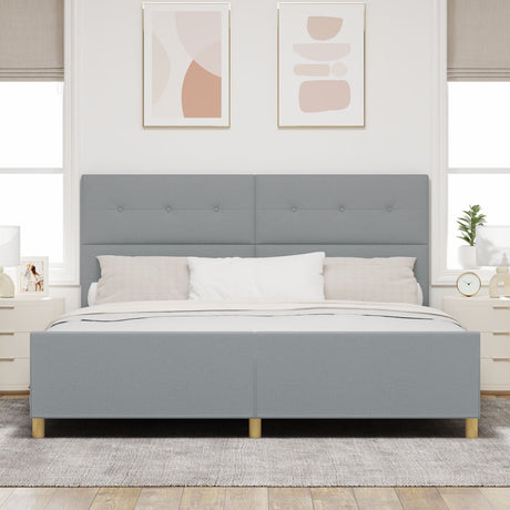 Bed Frame Light Grey 200X200 Cm Fabric