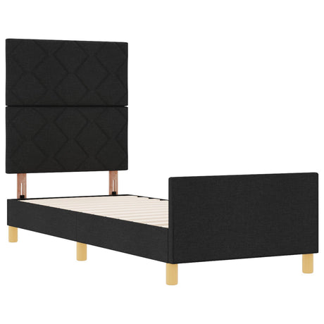 Bed Frame Black 80X200 Cm Fabric