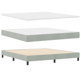 Box Spring Bed With Mattress & Led Light Grey 180X200 Cm Velvet