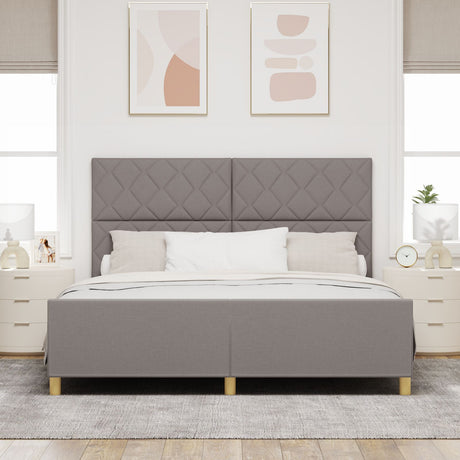 Bed Frame In Taupe, 180X200 Cm, Fabric