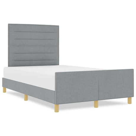 Bed Frame In Light Grey, 140X200 Cm, Fabric