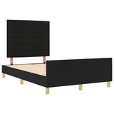 Black Fabric Bed Frame 140X200 Cm
