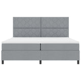 Box Spring Bed With Mattress & Led Light Grey 200X200 Cm Fabric