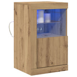 Side Cabinets With Led Lights 2 Pcs Artisan Oak 41X37X67 Cm