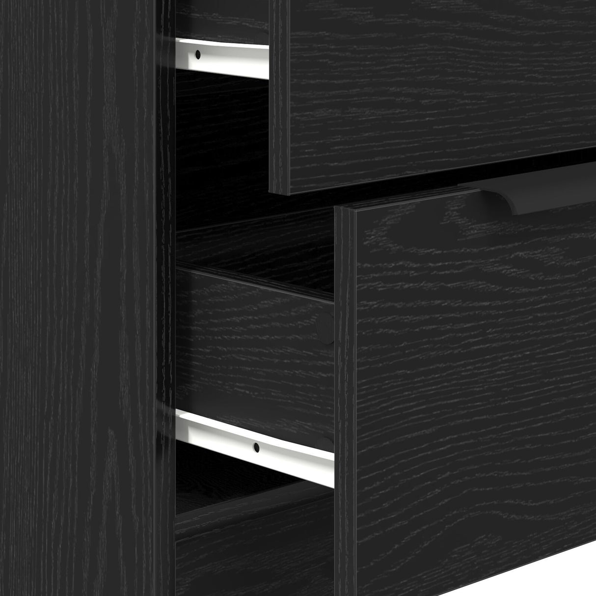 3 Piece Sideboards Black Oak Engineered Wood