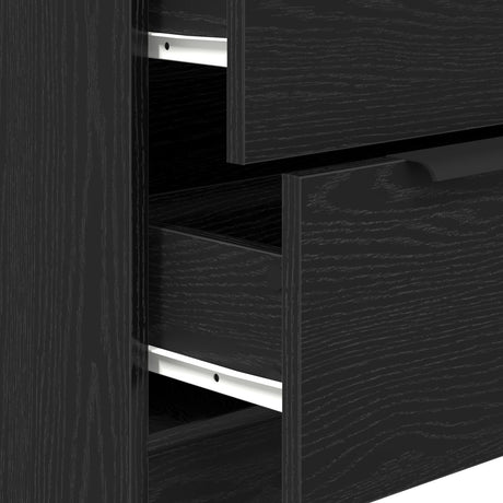 3 Piece Sideboards Black Oak Engineered Wood