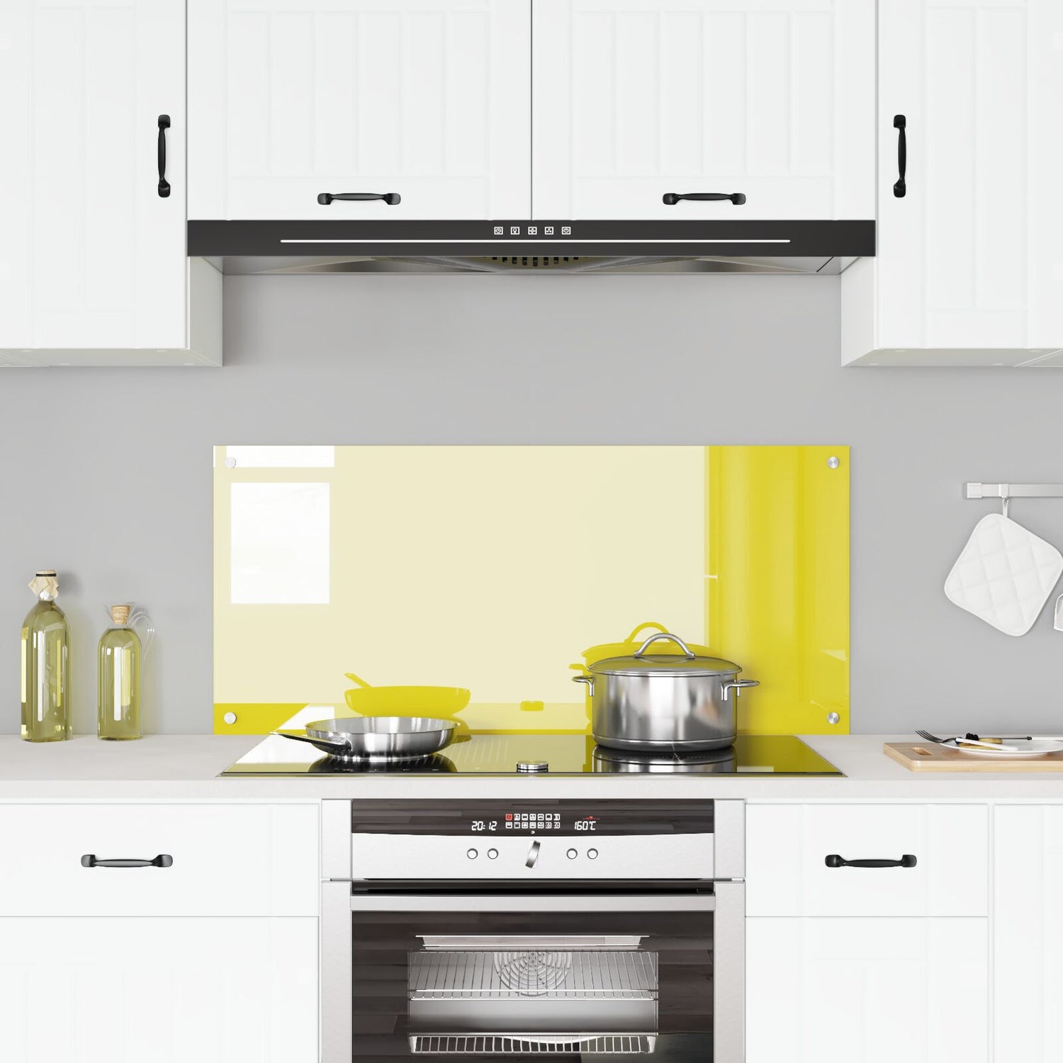 Kitchen Backsplash Yellow 110X50X0.6 Cm Tempered Glass