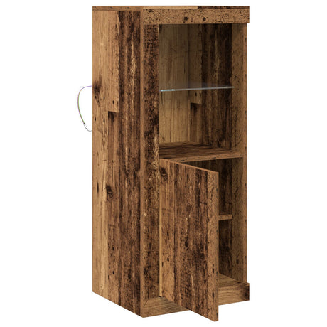 Sideboard With Led Lights Old Wood 41X37X100 Cm