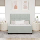 Bed Frame Light Grey 140X200 Cm Velvet