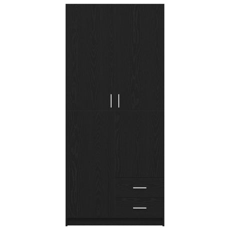 Black Oak Wardrobe 80X52X180 Cm Made Of Engineered Wood