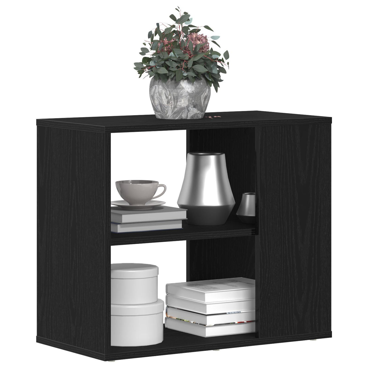 Black Oak Sideboard - 60 Cm X 30 Cm X 50 Cm - Made From Engineered Wood