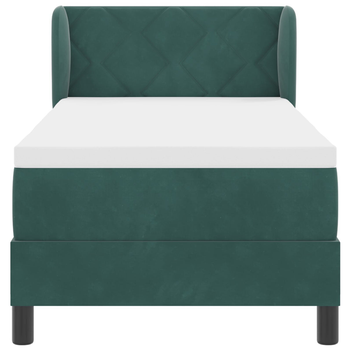 Box Spring Bed With Mattress Dark Green 80X200 Cm Velvet