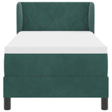 Box Spring Bed With Mattress Dark Green 80X200 Cm Velvet