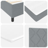 Box Spring Bed With Mattress & Led Light Grey 160X200 Cm Fabric