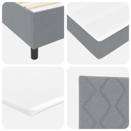 Box Spring Bed With Mattress & Led Light Grey 160X200 Cm Fabric