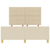 Bed Frame Cream 140X190 Cm Fabric