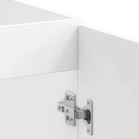 Sink Base Cabinet &quot;Porto&quot; With Sink High Gloss White 80X46X84,5 Cm Engineered Wood