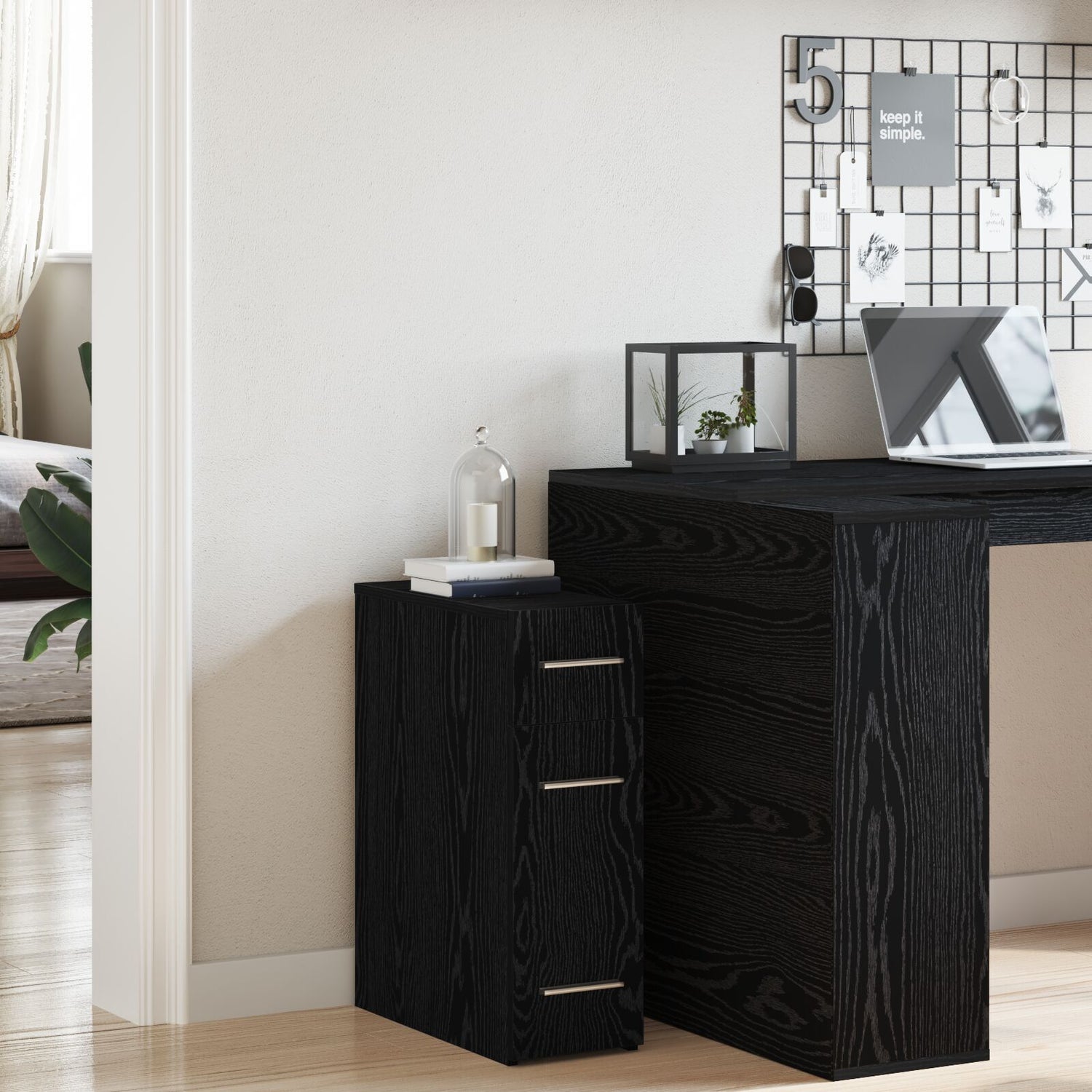 Apothecary Cabinet Black Oak 20X45.5X60 Cm Engineered Wood