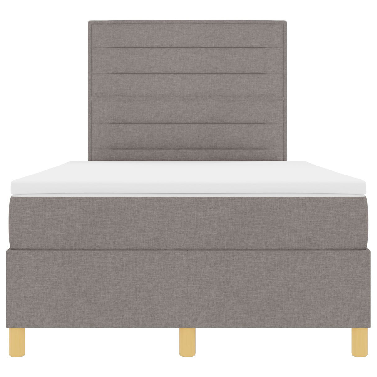 Box Spring Bed With Mattress & Led Taupe 120X200 Cm Fabric