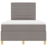 Box Spring Bed With Mattress & Led Taupe 120X200 Cm Fabric