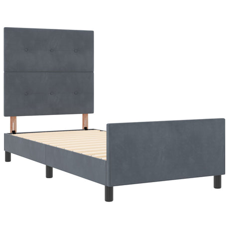Bed Frame Dark Grey 90X190 Cm Velvet