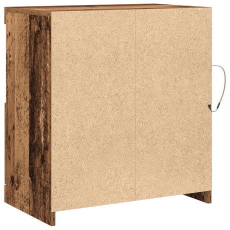 Sideboard With Led Lights Old Wood 60,5X37X67 Cm