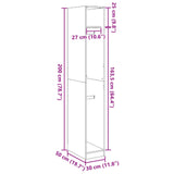 Black Oak Wardrobe 30X50X200 Cm Made From Engineered Wood