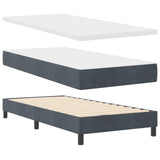 Box Spring Bed With Mattress Dark Grey 90X200 Cm Velvet