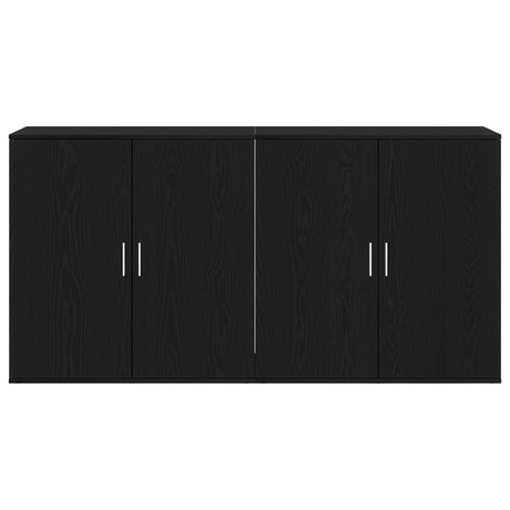 Sideboards 2 Pcs Black Oak 79X38X80 Cm Engineered Wood