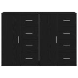 Sideboards 2 Pcs Black Oak 60X31X84 Cm Engineered Wood