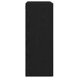 Wall-Mounted Cabinet With Glass Doors Black Oak 69.5X34X90 Cm