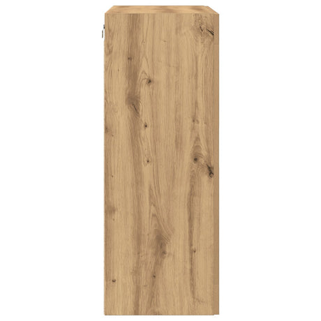 Wall-Mounted Cabinet With Glass Doors Artisan Oak 69.5X34X90 Cm