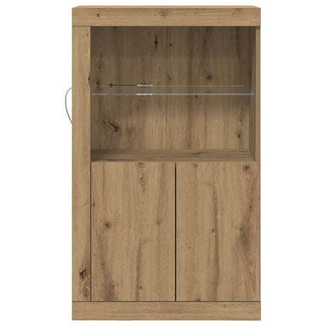 Sideboard With Led Lights Artisan Oak 60,5X37X100 Cm