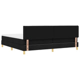 Box Spring Bed With Mattress & Led Black 200X200 Cm Fabric