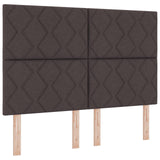 Box Spring Bed With Mattress & Led Dark Brown 140X200 Cm Fabric