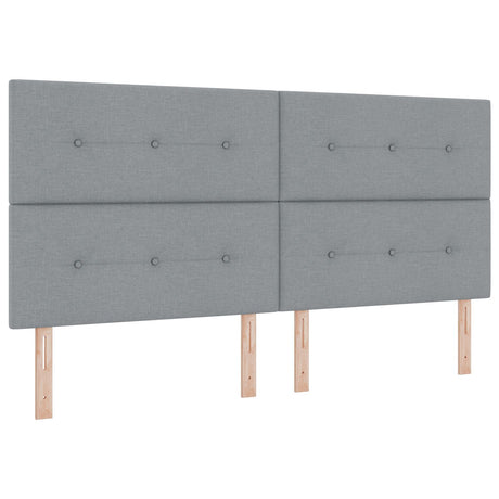 Box Spring Bed With Mattress Light Grey 200X200 Cm Fabric