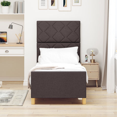 Bed Frame Dark Brown 80X200 Cm Fabric