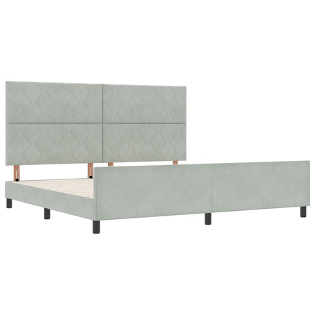 Bed Frame Light Grey 200X200 Cm Velvet