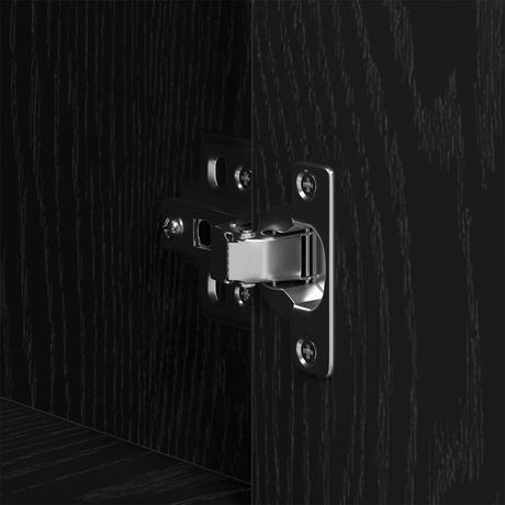 Highboard Black Oak 80X33X150 Cm Engineered Wood