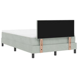 Box Spring Bed With Mattress & Led Light Grey 120X190 Cm Velvet