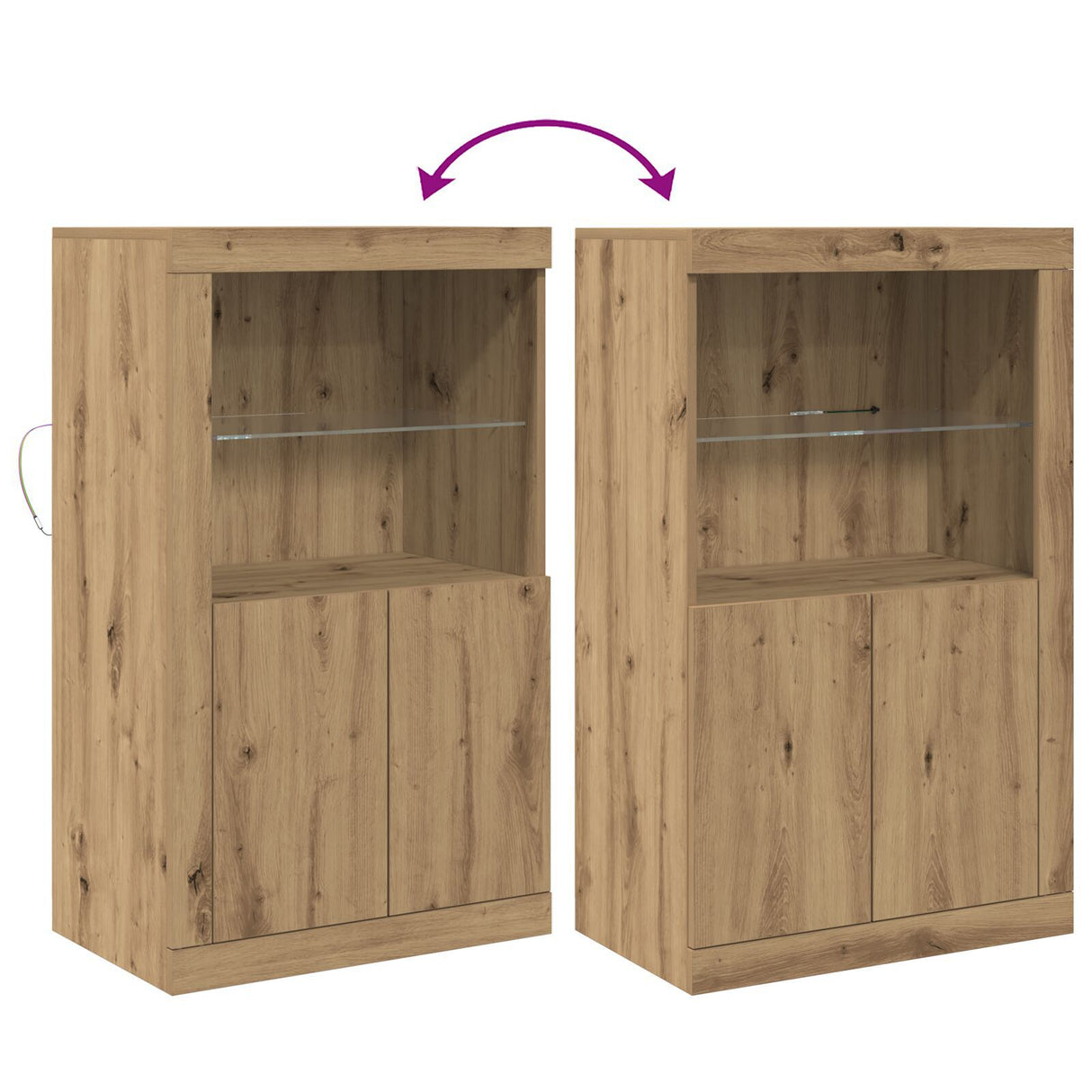 Sideboard With Led Lights Artisan Oak 60,5X37X100 Cm