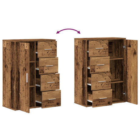 Sideboards 2 Pcs Old Wood 60X31X84 Cm Engineered Wood