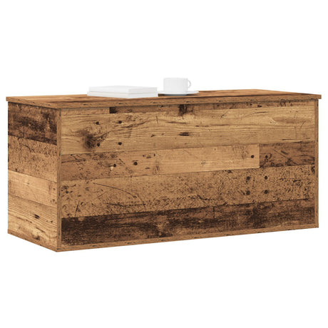 Storage Box With Lid Old Wood 100X42X46 Cm Engineered Wood